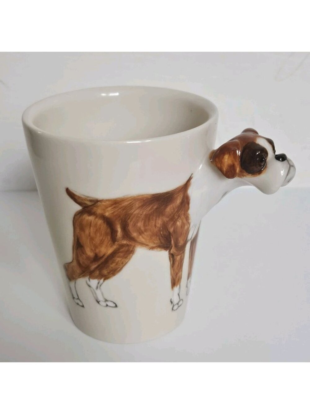 Blue Witch Boxer Dog Ceramic Coffee Tea Mug 3D Hand Painted